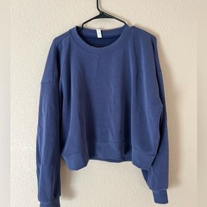 Lululemon crop oversized long sleeve crew sz 12 blue